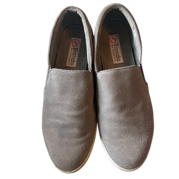 Blondo Gracie Waterproof Gray Suede Slip-On Sneakers Leather - Picture 2 of 8